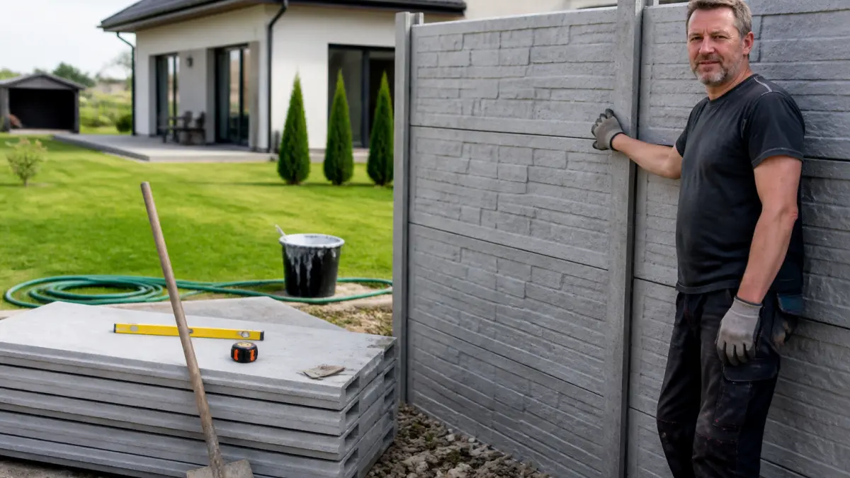 Clôture de jardin en béton : avantages, prix et pose