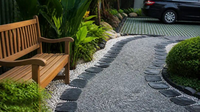 Jardin avec gravier décoratif : idées d'aménagement et conseils